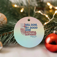 Charlie Kirk Ceramic Ornament Fear Not Mens Christian Memorial Tribute Charlie Cross US Flag - Wonder Print Shop