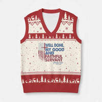 Charlie Kirk V-Neck Knit Sweater Vest Fear Not Mens Christian Memorial Tribute Charlie Cross US Flag - Wonder Print Shop