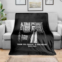 Charlie Kirk Freedom Throw Blanket Vintage A True Patriot Patriotic American - Wonder Print Shop