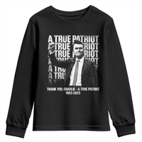 Charlie Kirk Freedom Youth Sweatshirt Vintage A True Patriot Patriotic American - Wonder Print Shop