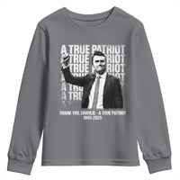 Charlie Kirk Freedom Youth Sweatshirt Vintage A True Patriot Patriotic American - Wonder Print Shop