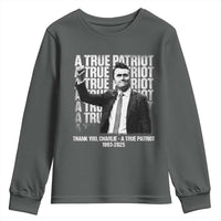 Charlie Kirk Freedom Youth Sweatshirt Vintage A True Patriot Patriotic American - Wonder Print Shop