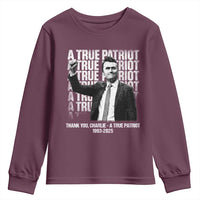 Charlie Kirk Freedom Youth Sweatshirt Vintage A True Patriot Patriotic American - Wonder Print Shop
