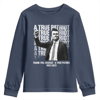 Charlie Kirk Freedom Youth Sweatshirt Vintage A True Patriot Patriotic American - Wonder Print Shop