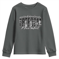 Charlie Kirk Freedom Youth Sweatshirt A True Patriot Patriotic American - Wonder Print Shop