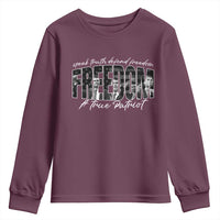 Charlie Kirk Freedom Youth Sweatshirt A True Patriot Patriotic American - Wonder Print Shop