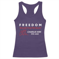 Charlie Kirk Memorial Racerback Tank Top Freedom Shouldnt Cost This Much - Wonder Print Shop