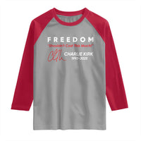 Charlie Kirk Memorial Raglan Shirt Freedom Shouldnt Cost This Much - Wonder Print Shop