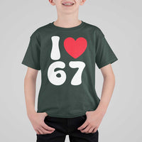 I Love 67 T Shirt For Kid 67th Birthday Six Seven Funny Gen Alpha Slang Saying - Wonder Print Shop