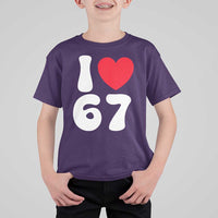 I Love 67 T Shirt For Kid 67th Birthday Six Seven Funny Gen Alpha Slang Saying - Wonder Print Shop