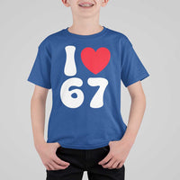 I Love 67 T Shirt For Kid 67th Birthday Six Seven Funny Gen Alpha Slang Saying - Wonder Print Shop