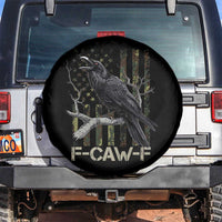 Funny Crow Spare Tire Cover F-Caw-F Raven Camo USA Flag Adult Humor - Wonder Print Shop