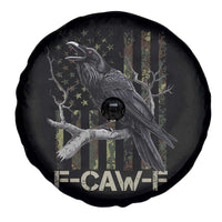 Funny Crow Spare Tire Cover F-Caw-F Raven Camo USA Flag Adult Humor - Wonder Print Shop