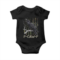Funny Crow Baby Onesie F-Caw-F Raven Camo USA Flag Adult Humor - Wonder Print Shop