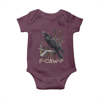 Funny Crow Baby Onesie F-Caw-F Raven Camo USA Flag Adult Humor - Wonder Print Shop