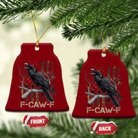 Funny Crow Ceramic Ornament F-Caw-F Raven Camo USA Flag Adult Humor - Wonder Print Shop