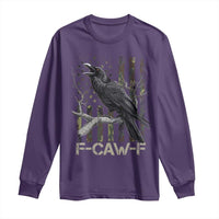 Funny Crow Long Sleeve Shirt F-Caw-F Raven Camo USA Flag Adult Humor - Wonder Print Shop