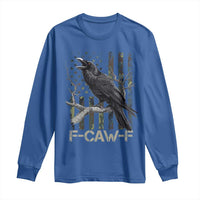 Funny Crow Long Sleeve Shirt F-Caw-F Raven Camo USA Flag Adult Humor - Wonder Print Shop