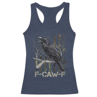 Funny Crow Racerback Tank Top F-Caw-F Raven Camo USA Flag Adult Humor - Wonder Print Shop