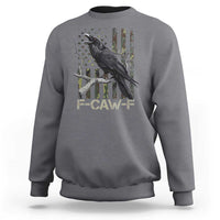 Funny Crow Sweatshirt F-Caw-F Raven Camo USA Flag Adult Humor - Wonder Print Shop
