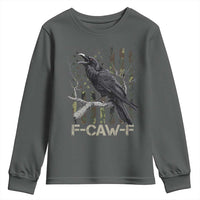Funny Crow Youth Sweatshirt F-Caw-F Raven Camo USA Flag Adult Humor - Wonder Print Shop
