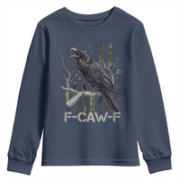Funny Crow Youth Sweatshirt F-Caw-F Raven Camo USA Flag Adult Humor - Wonder Print Shop