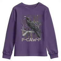 Funny Crow Youth Sweatshirt F-Caw-F Raven Camo USA Flag Adult Humor - Wonder Print Shop