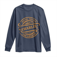 Charlie Kirk Memorial Long Sleeve Shirt Vintage The Man The Myth The Legend - Wonder Print Shop