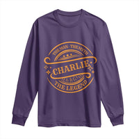Charlie Kirk Memorial Long Sleeve Shirt Vintage The Man The Myth The Legend - Wonder Print Shop