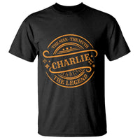 Charlie Kirk Memorial T Shirt Vintage The Man The Myth The Legend - Wonder Print Shop
