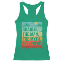 Charlie The Man The Myth The Legend Racerback Tank Top Retro Vintage - Wonder Print Shop