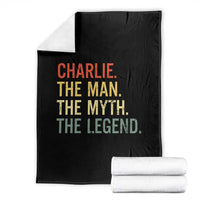 Retro Charlie The Man The Myth The Legend Throw Blanket - Wonder Print Shop