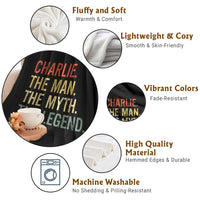 Retro Charlie The Man The Myth The Legend Throw Blanket - Wonder Print Shop