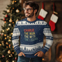 Retro Charlie The Man The Myth The Legend Ugly Christmas Sweater - Wonder Print Shop