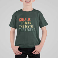 Retro Charlie The Man The Myth The Legend T Shirt For Kid - Wonder Print Shop