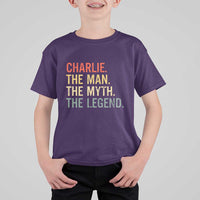 Retro Charlie The Man The Myth The Legend T Shirt For Kid - Wonder Print Shop