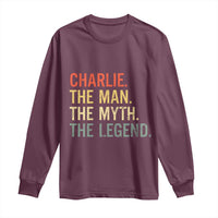 Retro Charlie The Man The Myth The Legend Long Sleeve Shirt - Wonder Print Shop