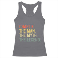 Retro Charlie The Man The Myth The Legend Racerback Tank Top - Wonder Print Shop