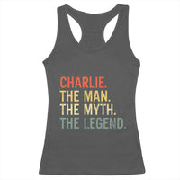 Retro Charlie The Man The Myth The Legend Racerback Tank Top - Wonder Print Shop