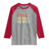 Retro Charlie The Man The Myth The Legend Raglan Shirt - Wonder Print Shop