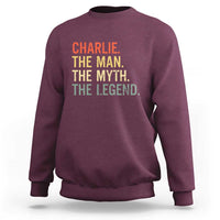 Retro Charlie The Man The Myth The Legend Sweatshirt - Wonder Print Shop