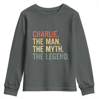 Retro Charlie The Man The Myth The Legend Youth Sweatshirt - Wonder Print Shop
