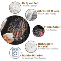 Charlie The Man The Myth The Legend Throw Blanket Retro Vintage American Flag - Wonder Print Shop