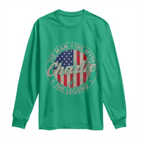 Charlie The Man The Myth The Legend Long Sleeve Shirt Retro Vintage American Flag - Wonder Print Shop