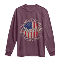 Charlie The Man The Myth The Legend Long Sleeve Shirt Retro Vintage American Flag - Wonder Print Shop