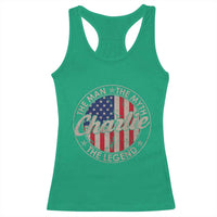 Charlie The Man The Myth The Legend Racerback Tank Top Retro Vintage American Flag - Wonder Print Shop