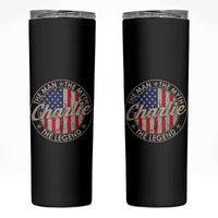 Charlie The Man The Myth The Legend Skinny Tumbler Retro Vintage American Flag - Wonder Print Shop