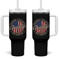 Charlie The Man The Myth The Legend Tumbler With Handle Retro Vintage American Flag - Wonder Print Shop