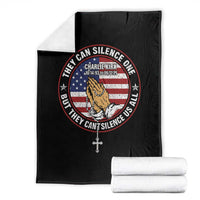 Charlie Kirk Memorial Throw Blanket Retro American Flag - Wonder Print Shop