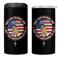 Charlie Kirk Memorial 4 in 1 Can Cooler Tumbler Retro American Flag - Wonder Print Shop